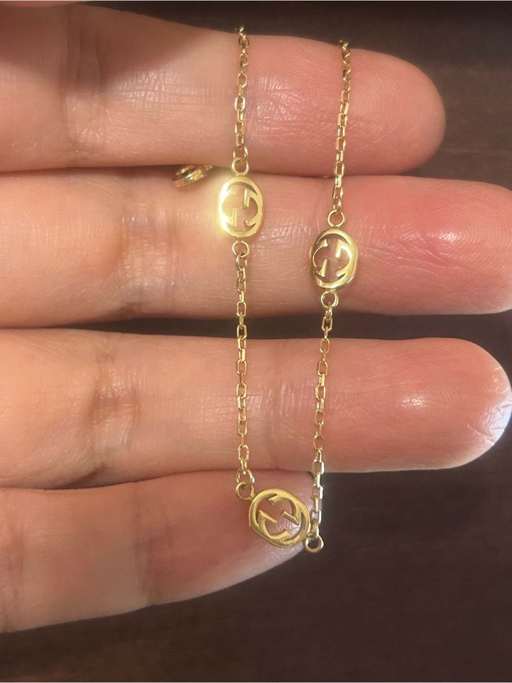 18K Solid Gold Round Charm Bracelet – 7–7.5”